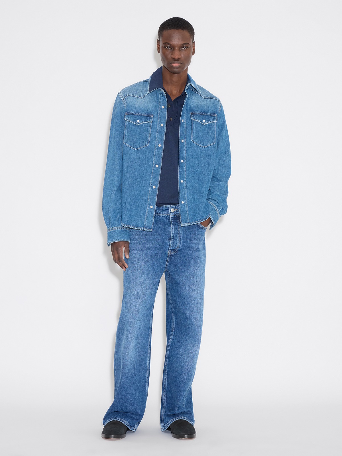 Slim-Fit Denim Shirt - Blue - Holzweiler