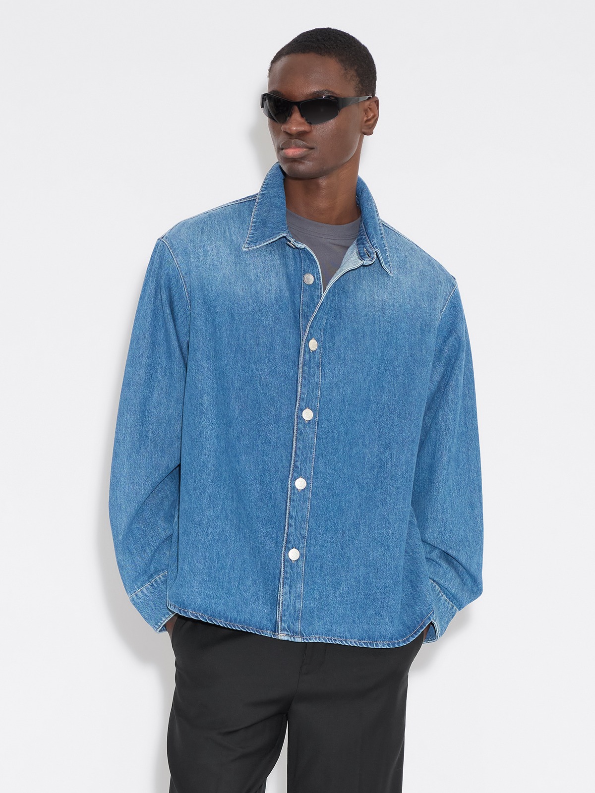 Relaxed-Fit Denim Shirt - Blue - Holzweiler