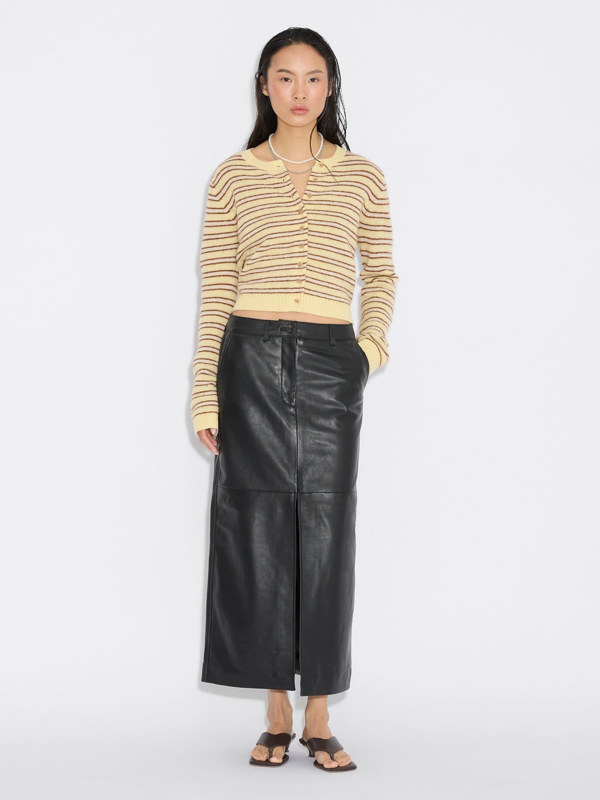 Leather Midi Skirt - Black - Holzweiler