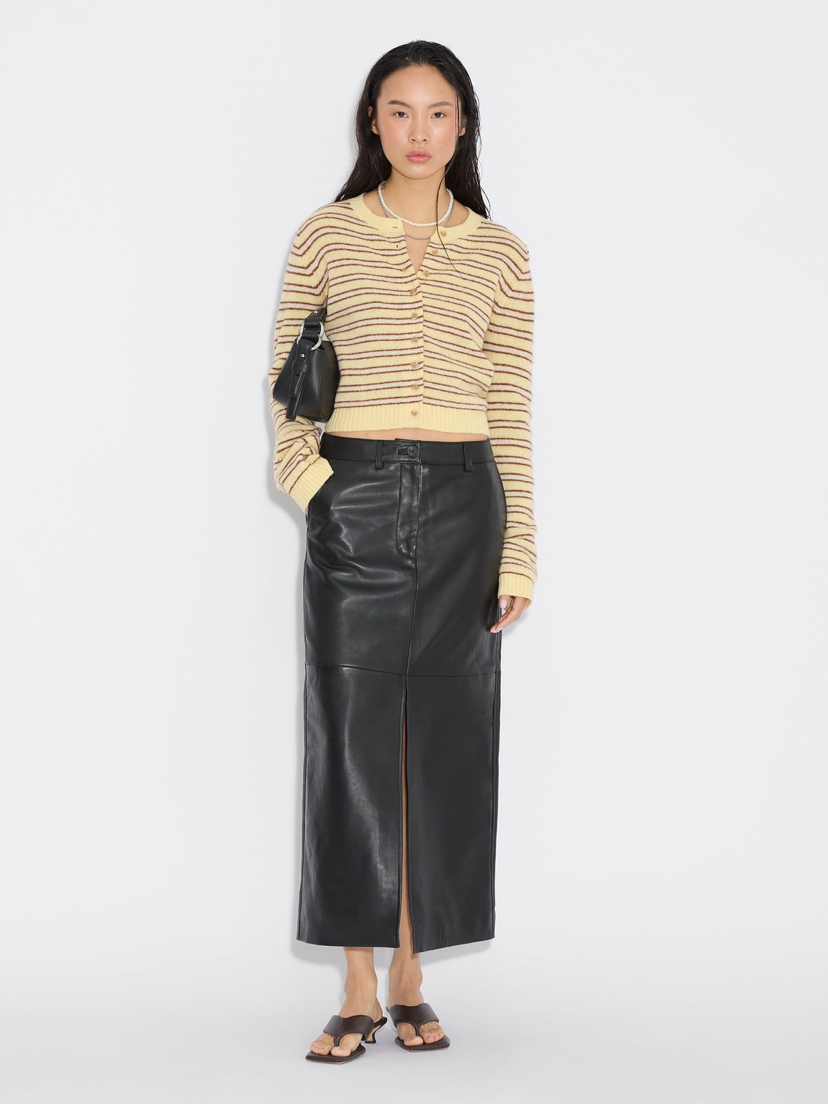 Stripe Wool Cardigan - Lt. Yellow Stripe - Holzweiler