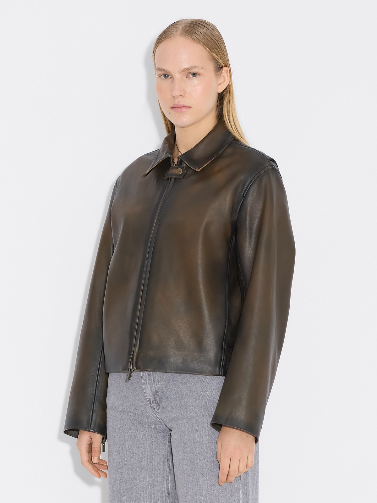 Cia Leather Jacket - Dk. Brown - Holzweiler
