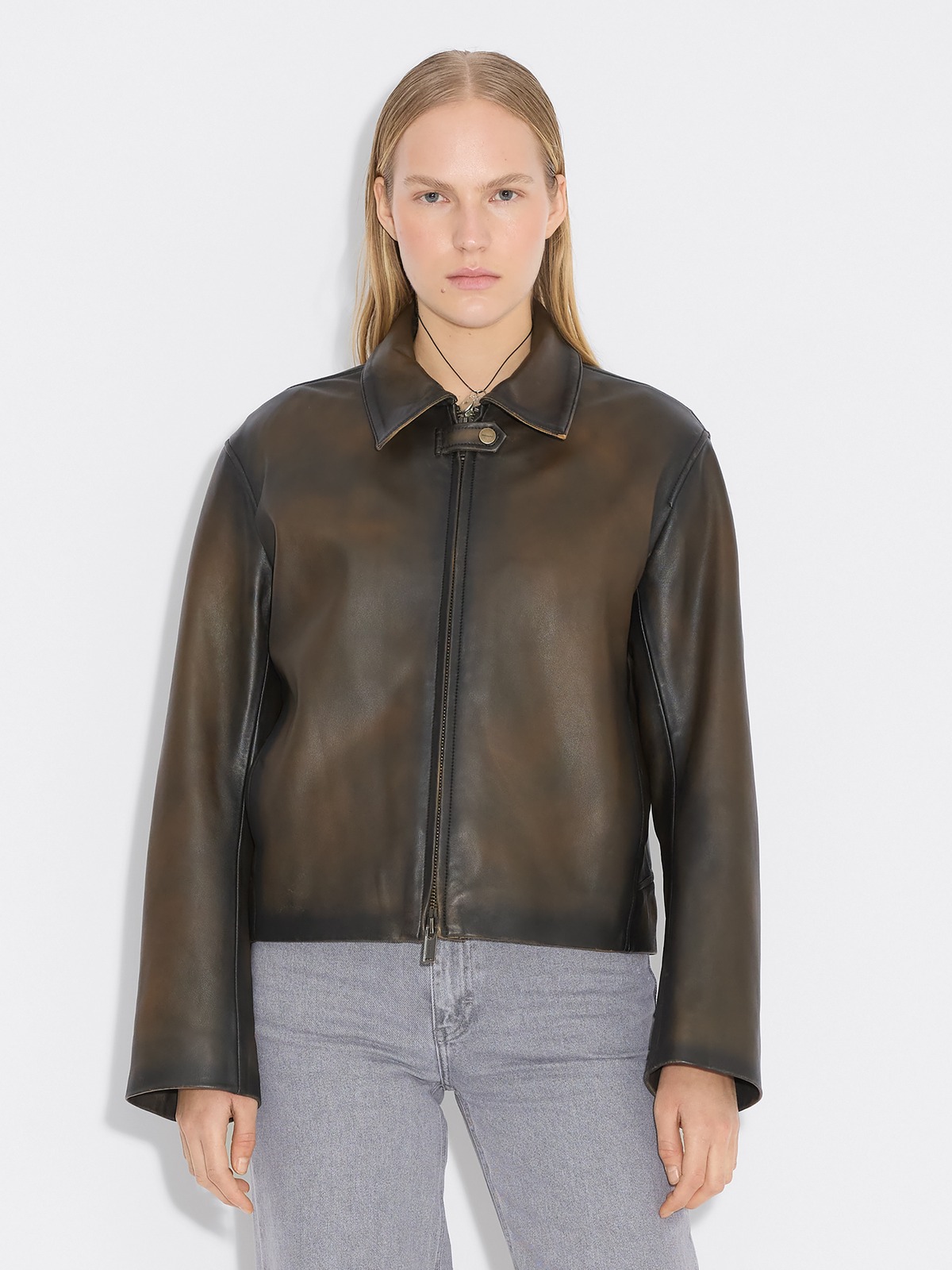 Cia Leather Jacket - Dk. Brown - Holzweiler