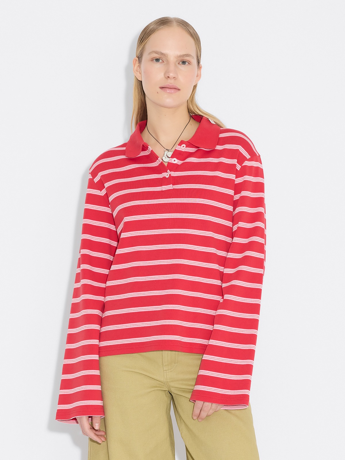 Sunny Striped Polo - Red Stripe - Holzweiler