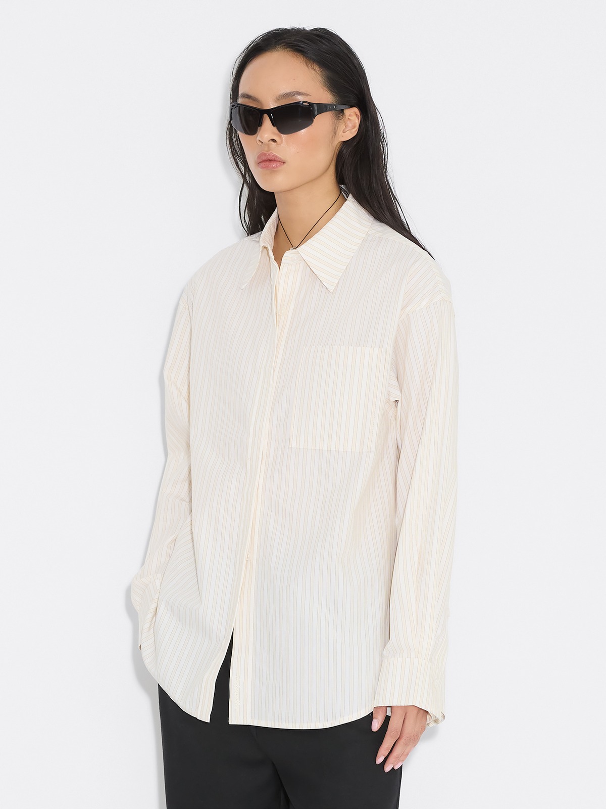 Loose-Fit Stripe Shirt - Ecru Stripe - Holzweiler