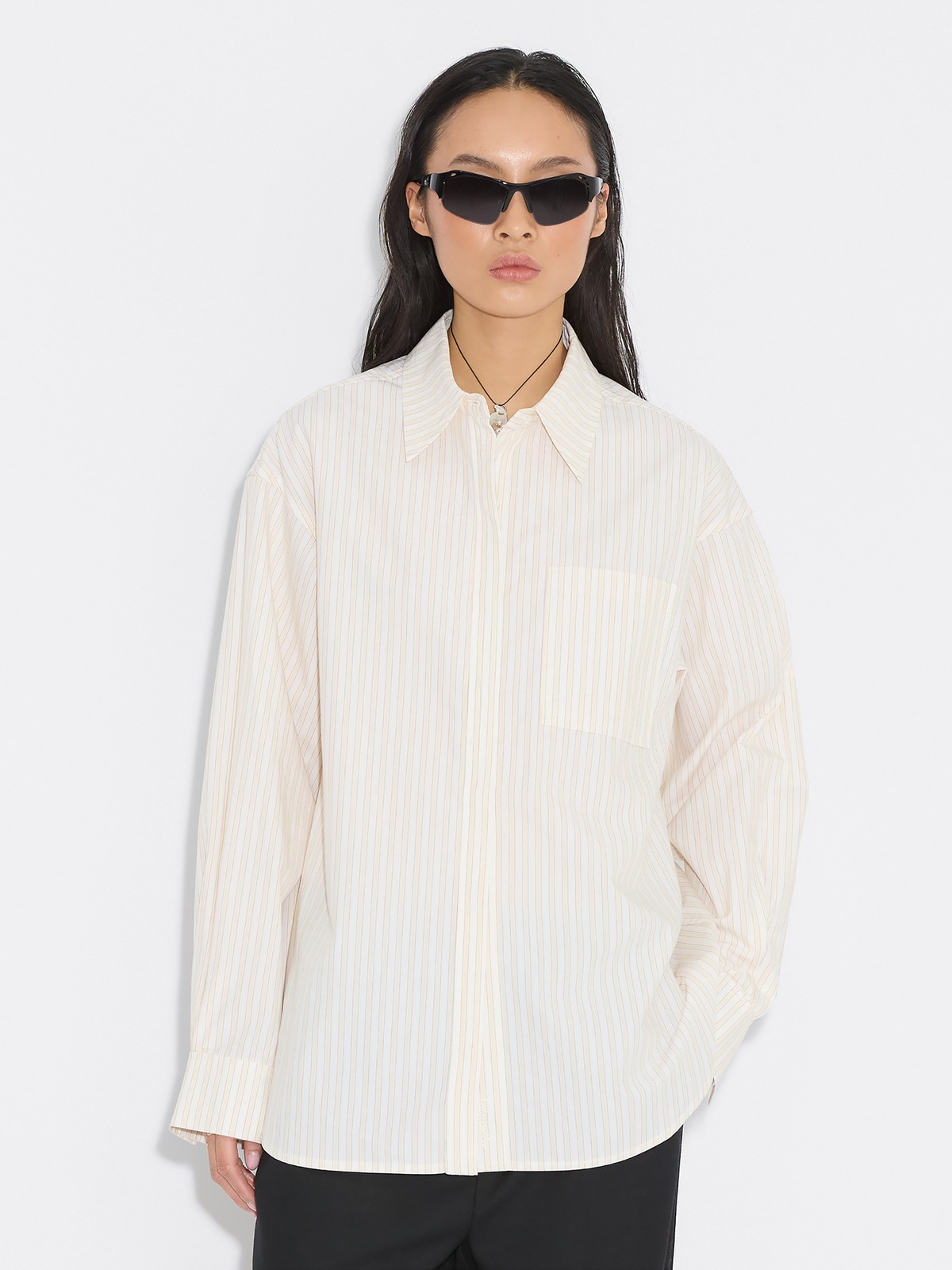 Loose-Fit Stripe Shirt - Ecru Stripe - Holzweiler