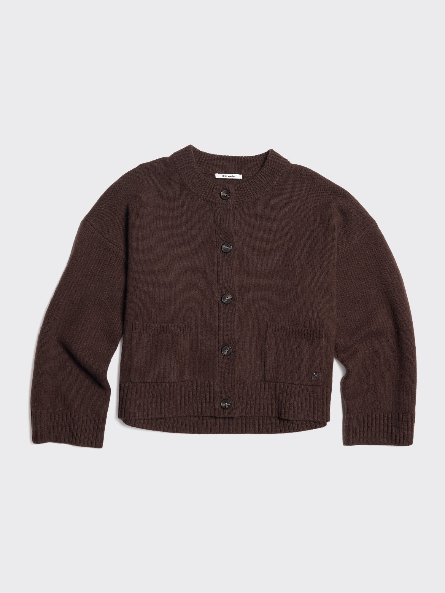 Wool Wide Cardigan - Dk. Brown - Holzweiler