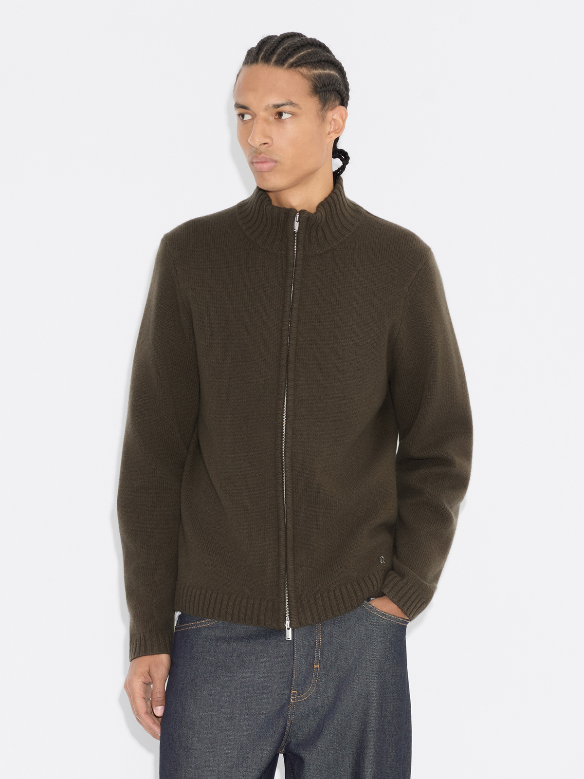 Andreas Zip-Up Cardigan - Dk. Green - Holzweiler