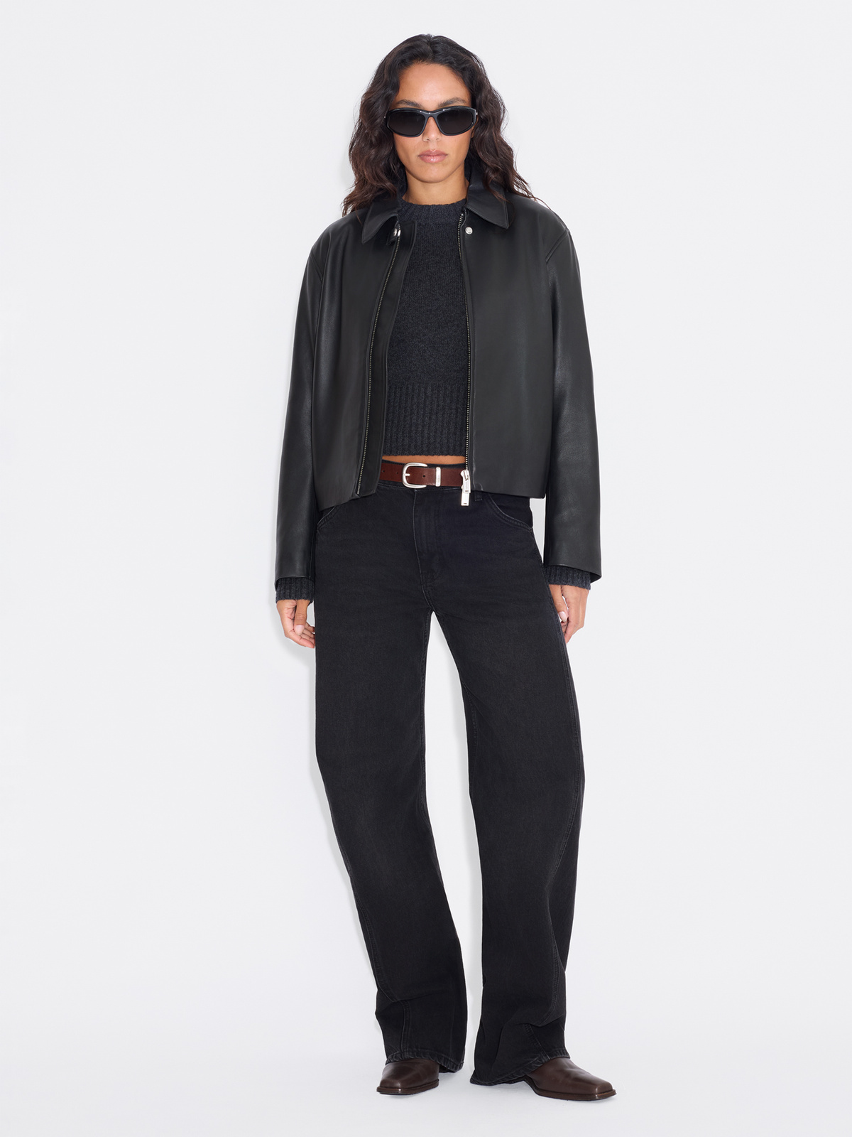 Julia Cropped Crewneck - Dk. Grey - Holzweiler