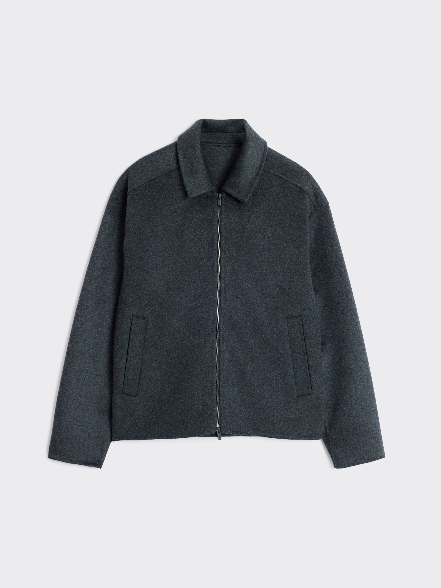 Chive Zip-Up Wool Jacket - Dk. Grey - Holzweiler