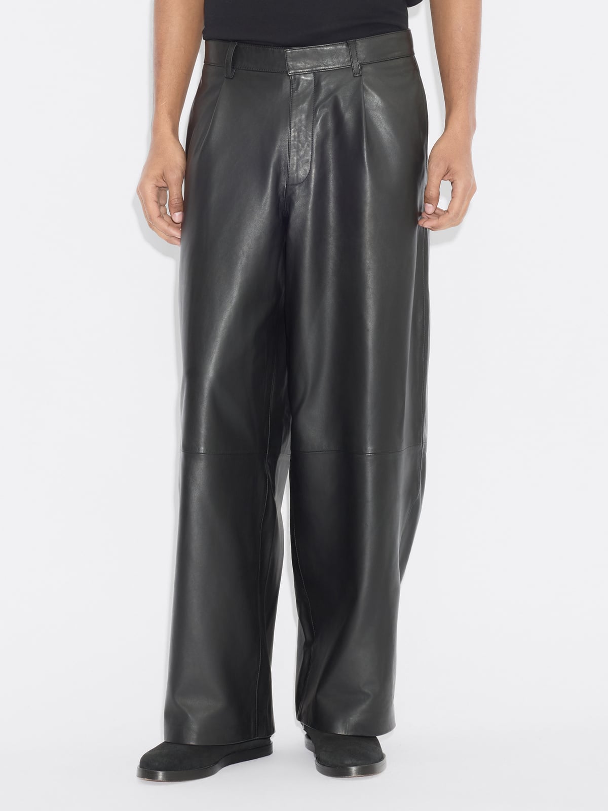Ridge Leather Trousers - Black - Holzweiler