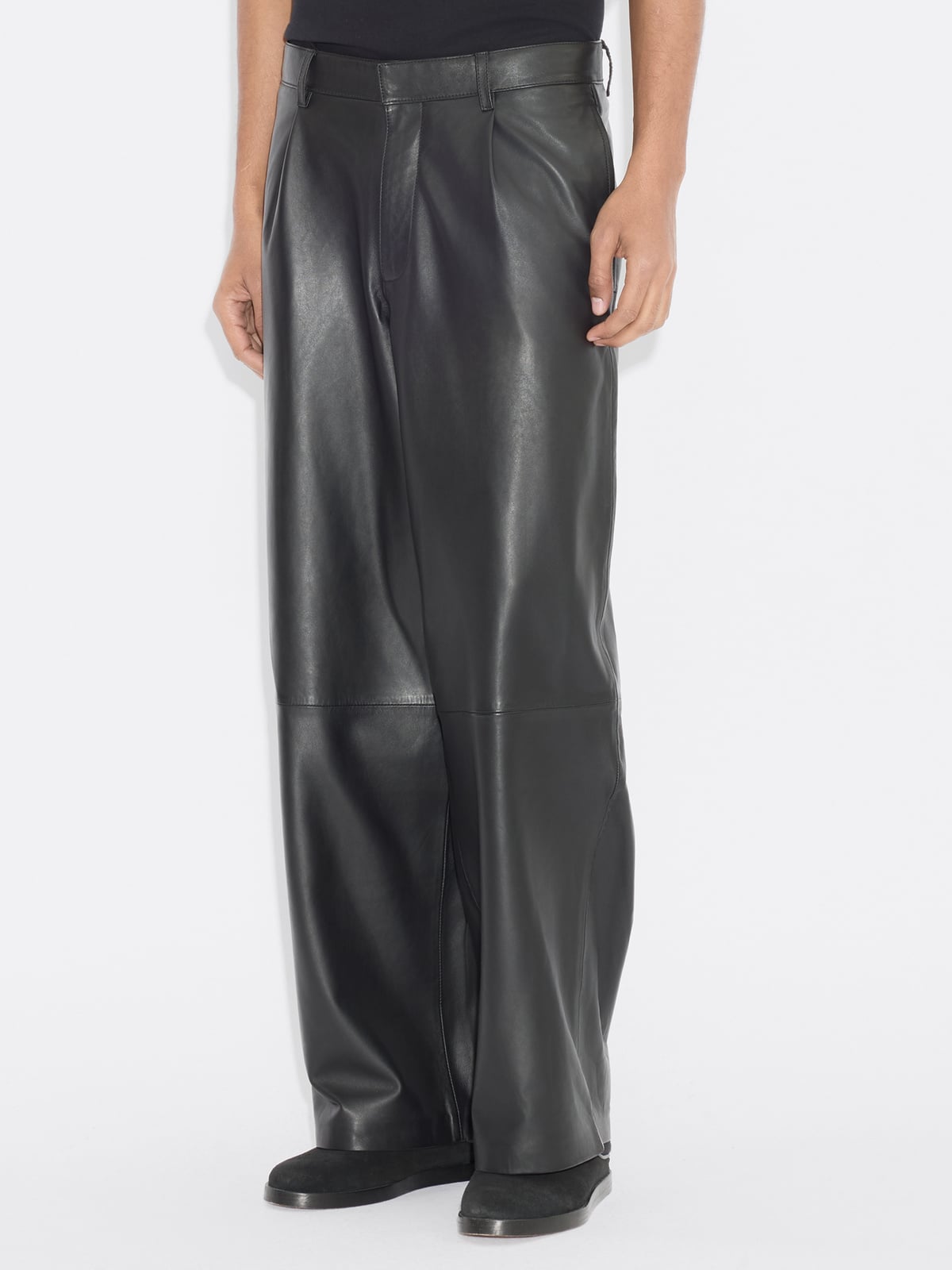 Ridge Leather Trousers - Black - Holzweiler