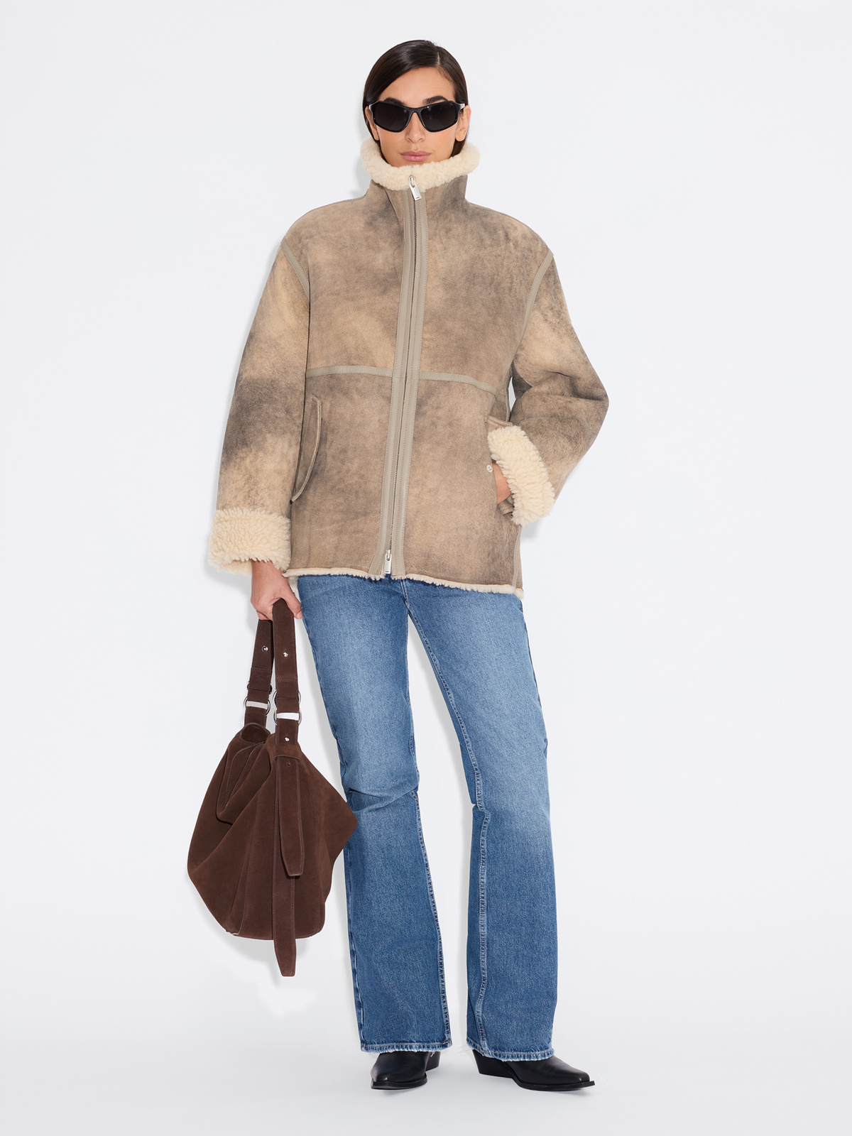 Louie Shearling Jacket - Taupe - Holzweiler