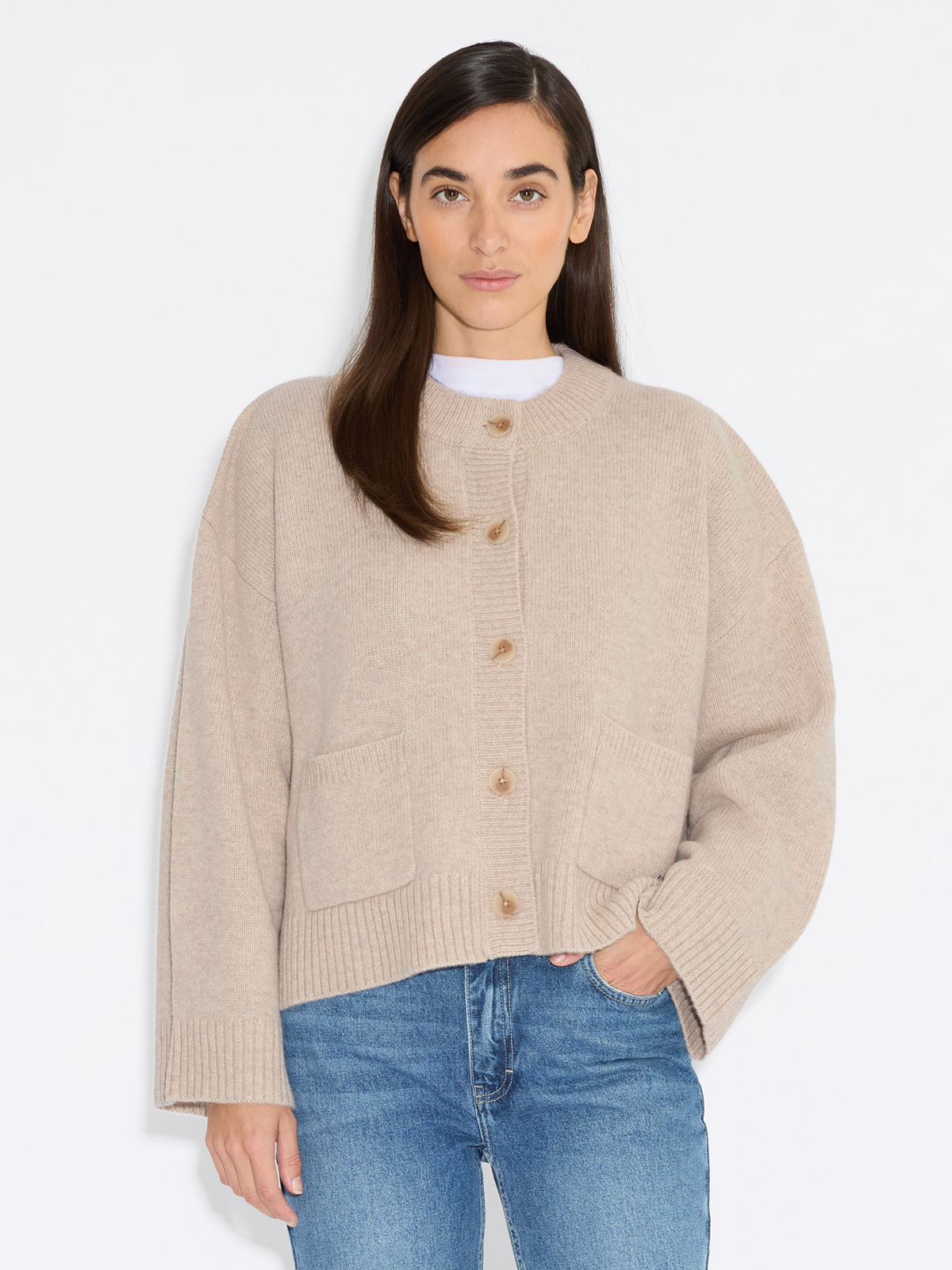 Julia Wide Cardigan - Ecru Mix - Holzweiler