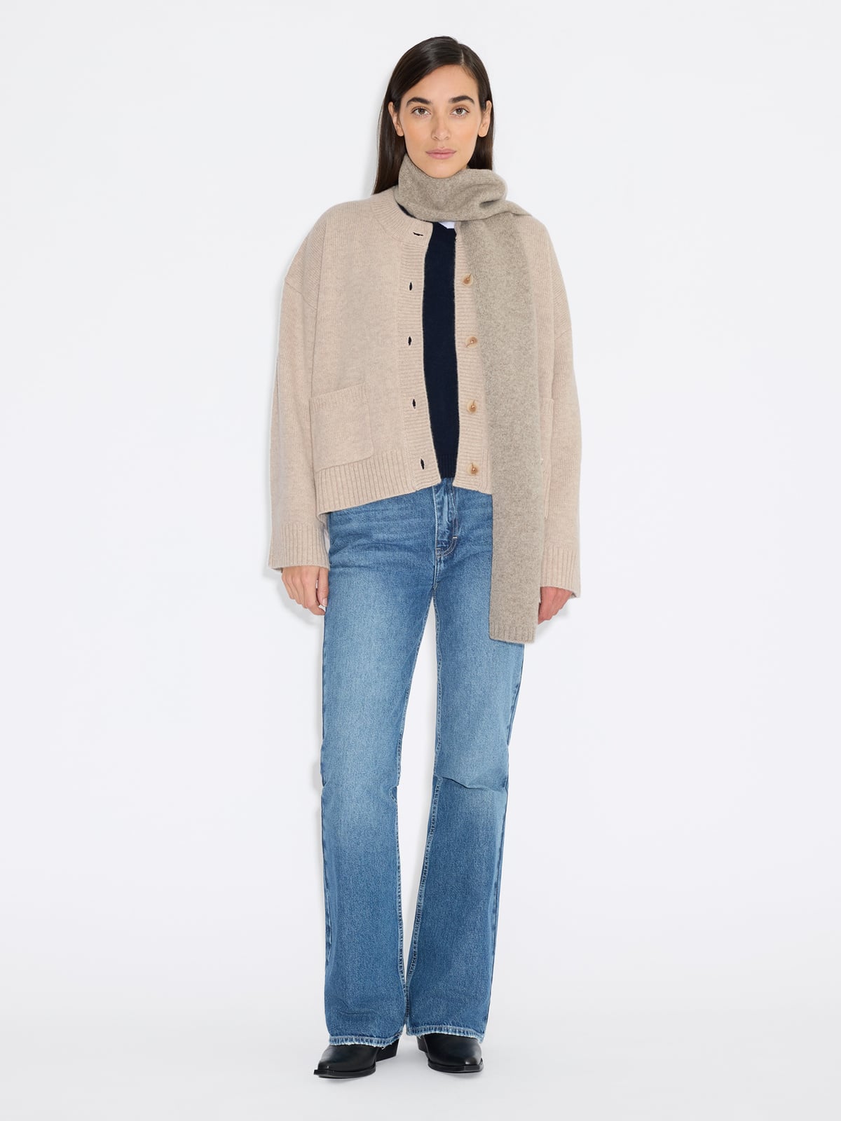 Julia Wide Cardigan - Ecru Mix - Holzweiler