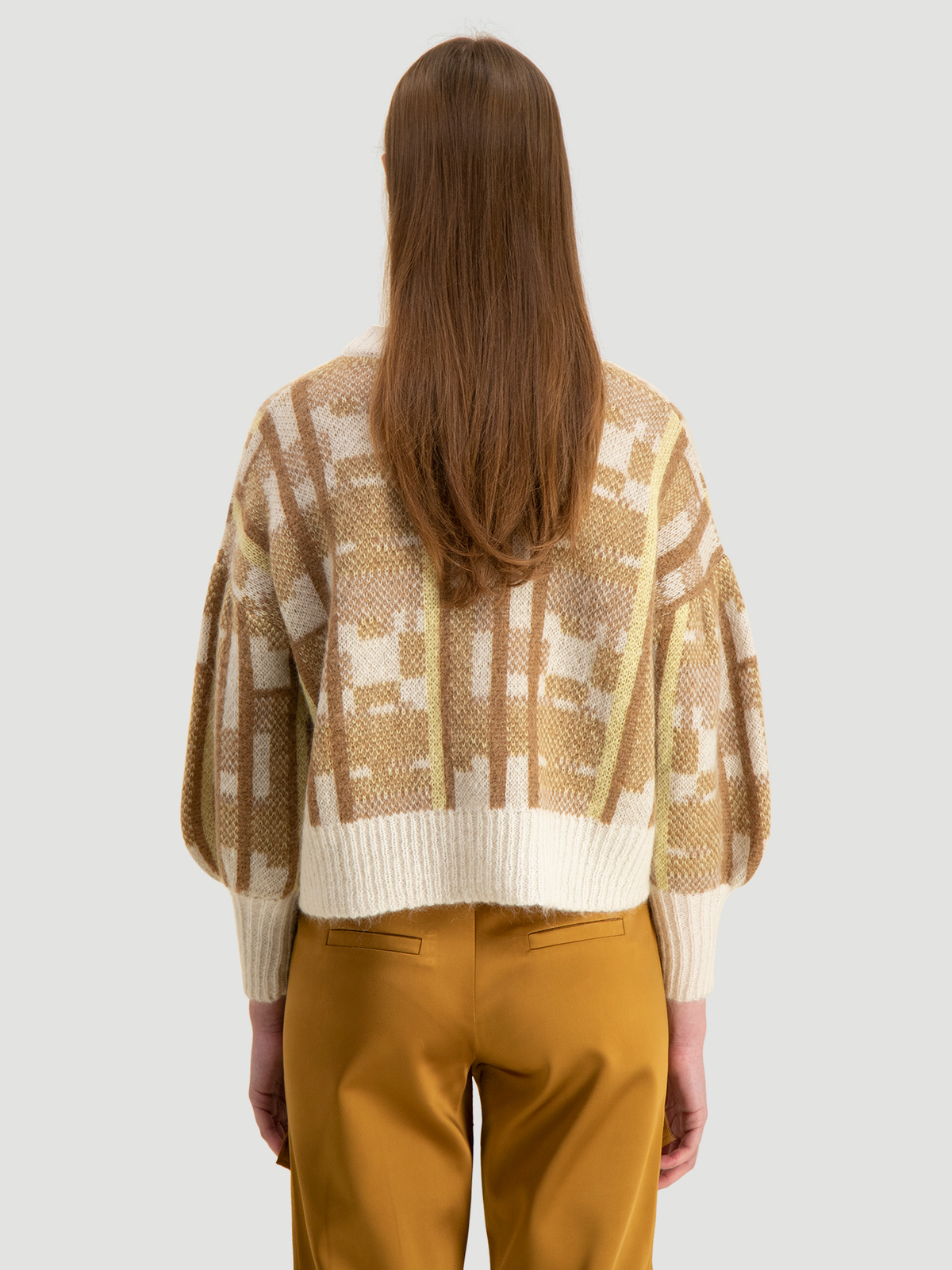 Caution Knit Yellow Check 5