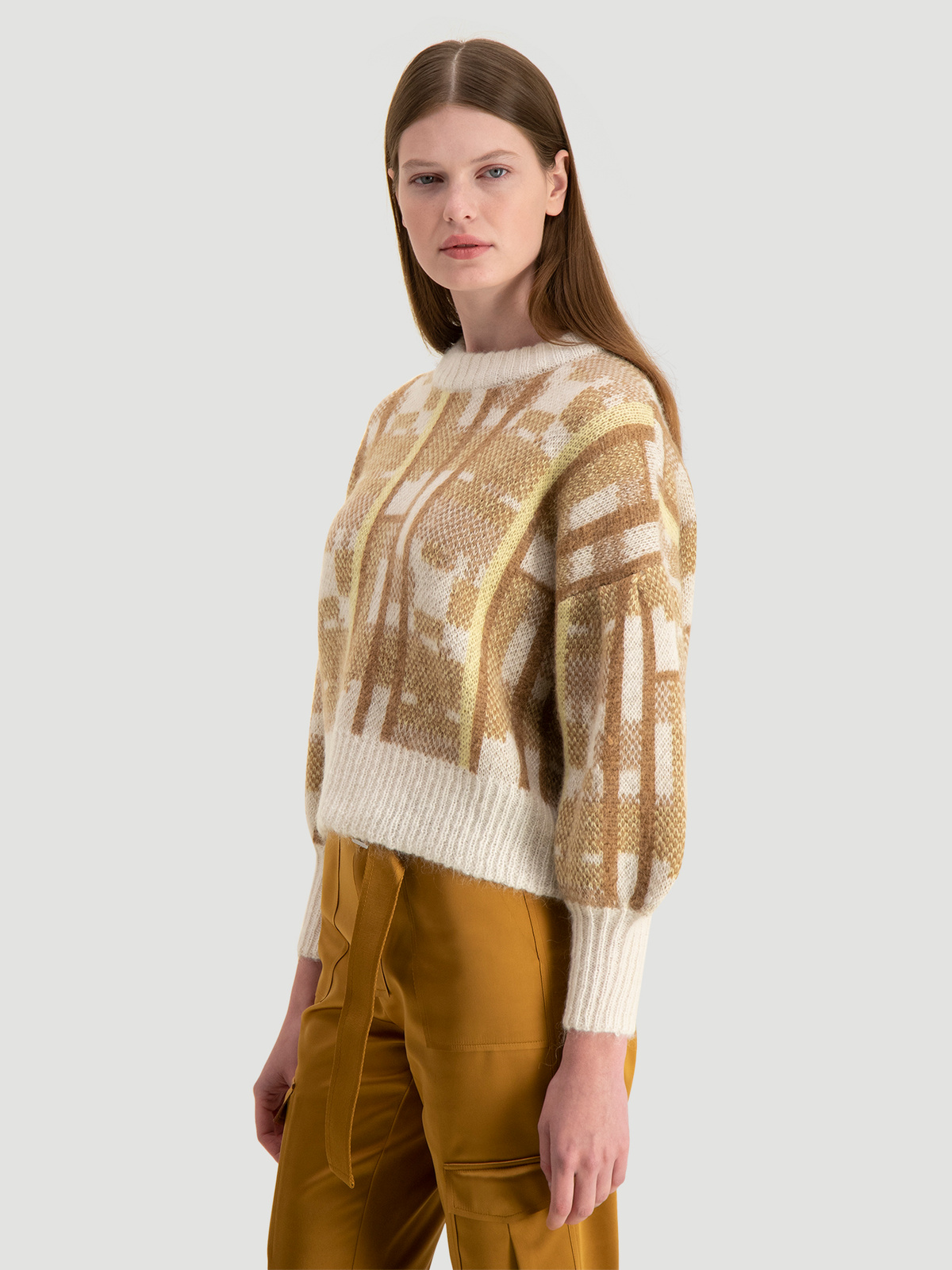 Caution Knit Yellow Check 4