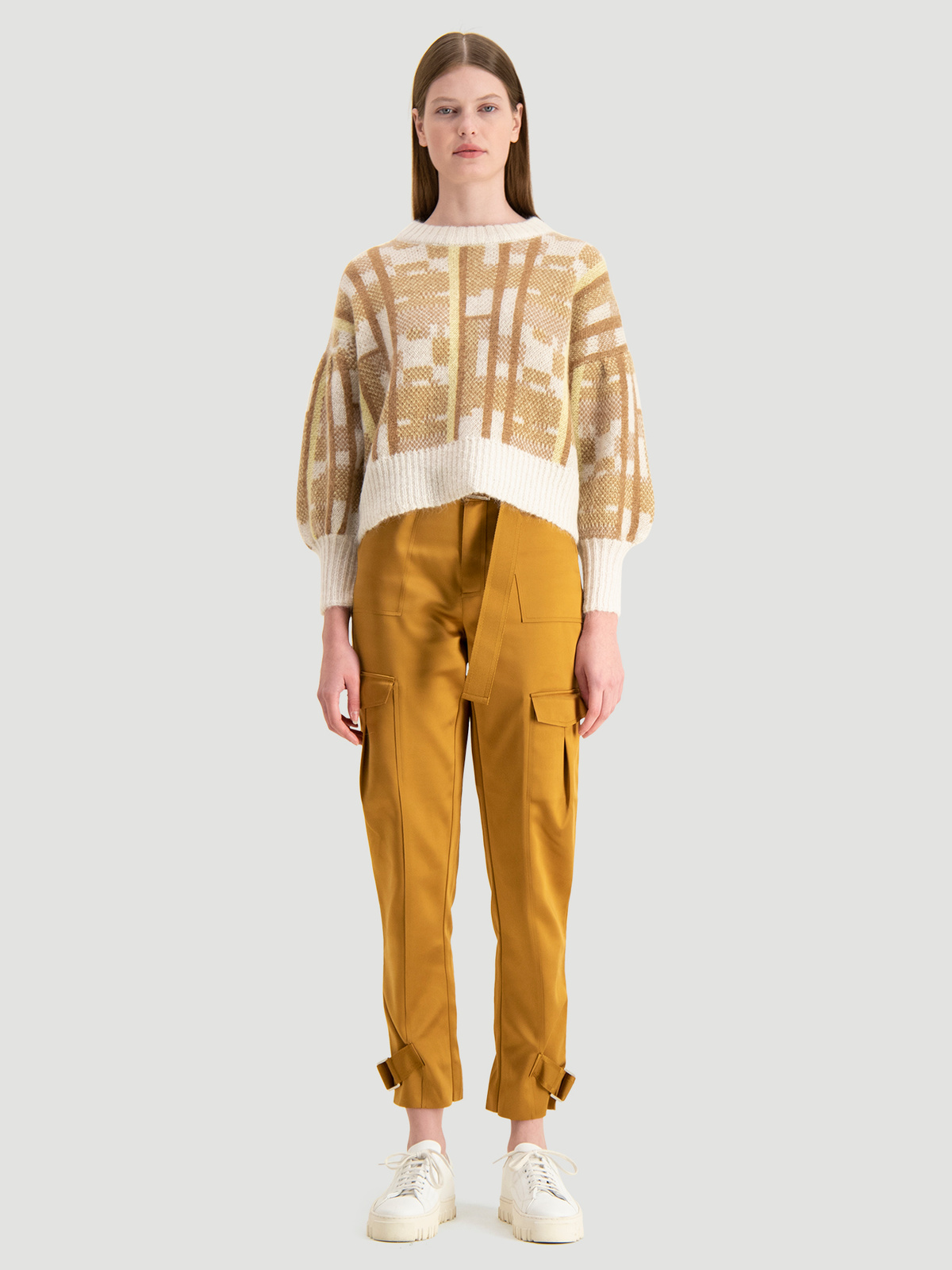Caution Knit Yellow Check 2